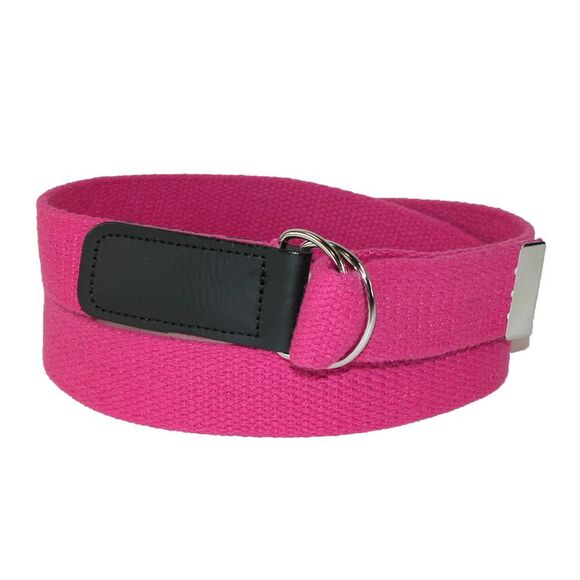 CTM Plus Size Cotton Web Belt with Double D Ring Buckle - Picture 1 of 3